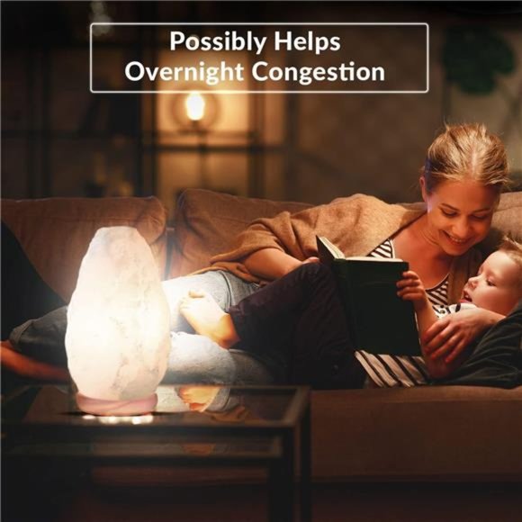 Himalayan Glow White Salt Crystal Lamp,Natural Salt Night Light,Hand Crafted - Picture 4 of 4